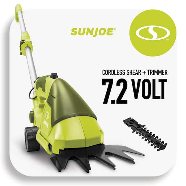 Sun Joe 7.2V 2-in-1 Cordless Grass Shear and Hedge Trimmer with Extension Pole