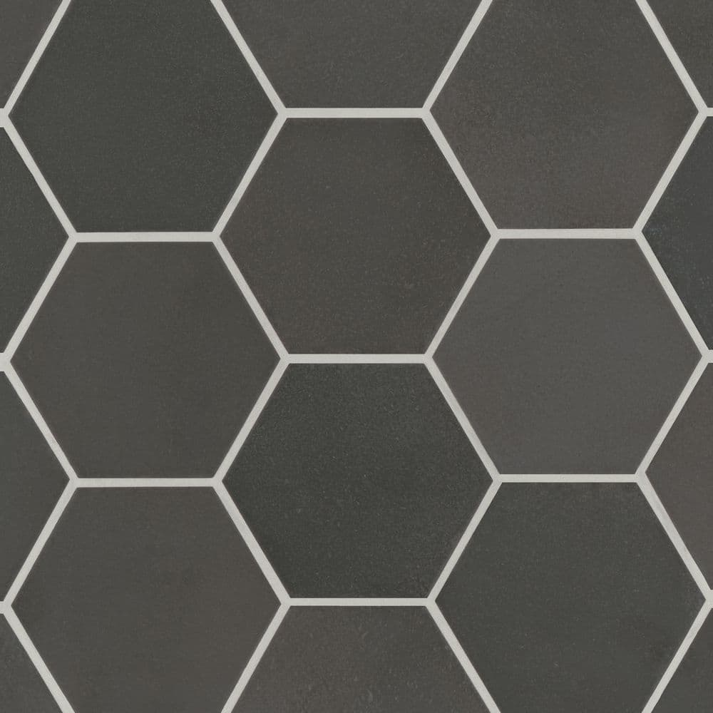 Celine Hexagon 4 in. x 5 in. Matte Black Porcelain Floor Tile (4.68 sq. ft. /Case) price history on PriceWatchPro