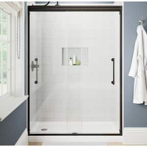 Delta Exuma 60 in. W x 76 in. H Frameless Sliding Shower Door in Matte Black with 3/8 in. (10mm) Tempered Clear Glass