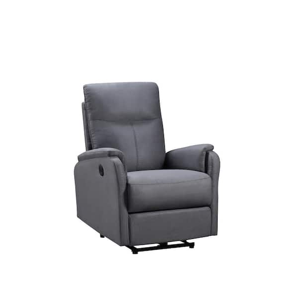 Noble House Tans Motorized Upholstered Modern Recliner Chair in Grey