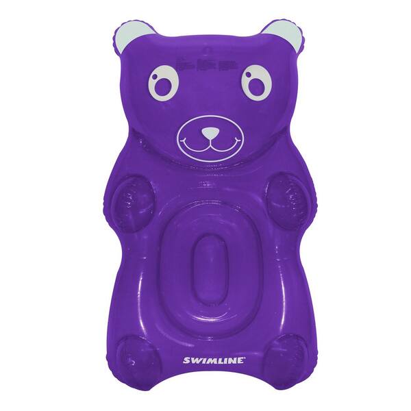 Swimline Purple Vinyl GummyBear Float Inflatable Pool Lounger with Headrest