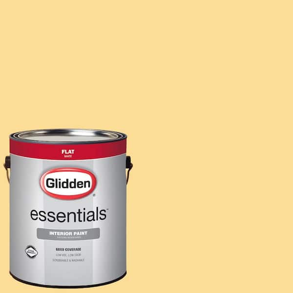 Glidden Essentials 1 gal. #HDGY15 Buttered Sweet Corn Flat Interior Paint