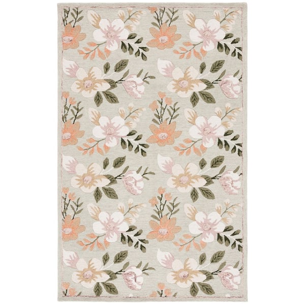 Blossom 4 ft. x 6 ft. Sage/Ivory Contemporary Floral Area Rug