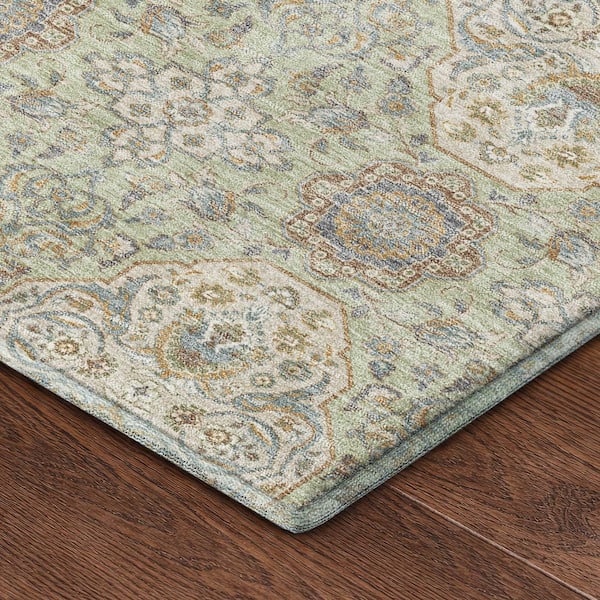 Mayfield Premium Machine Washable Abstract AMF2483 Sage 10 ft. x 14 ft. Area Rug