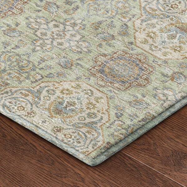 Mayfield Premium Machine Washable Abstract AMF2483 Sage 5 ft. x 7 ft. 6 in. Area Rug