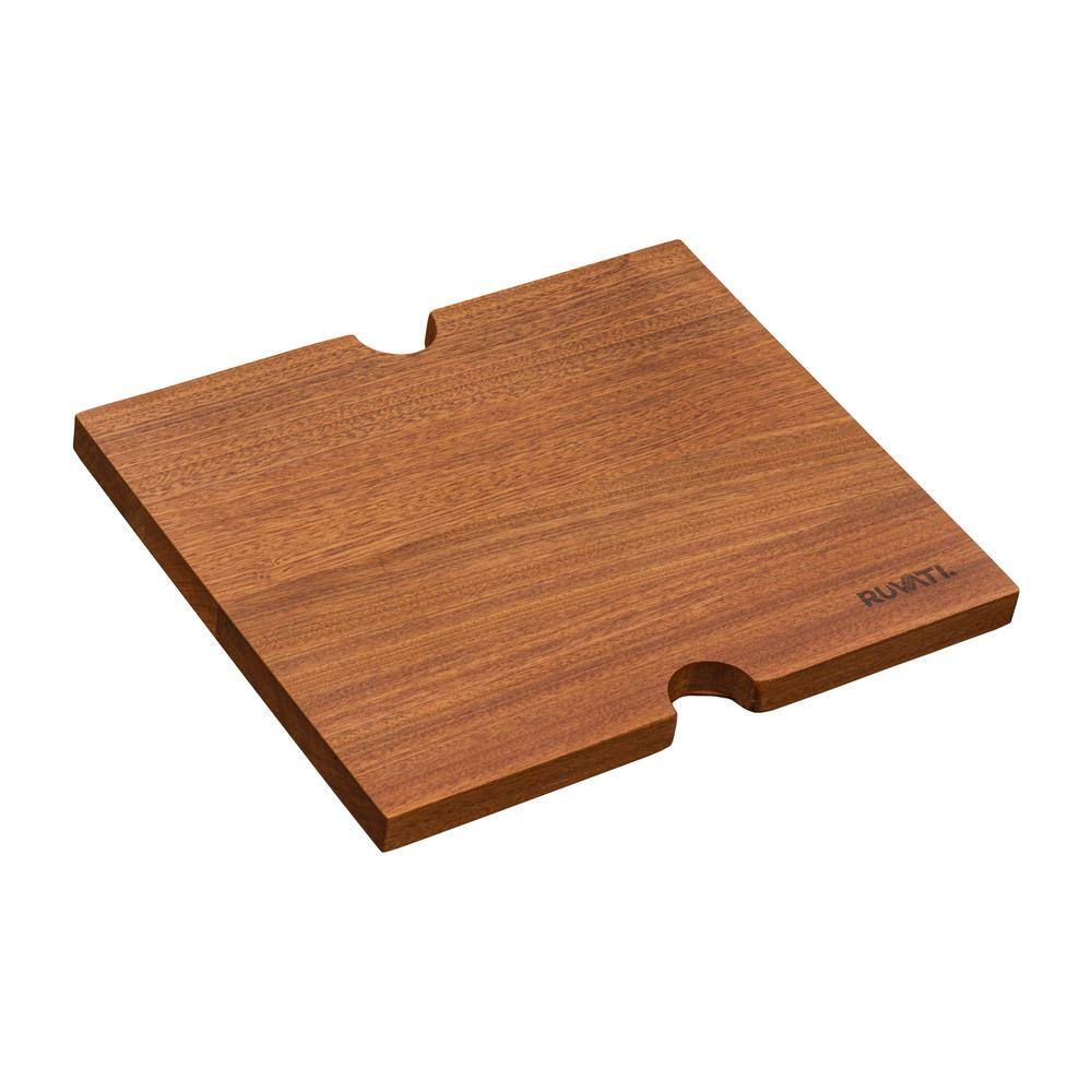 Ruvati Stainless Steel Undermount Kitchen Sink with Mahogany Cutting Board