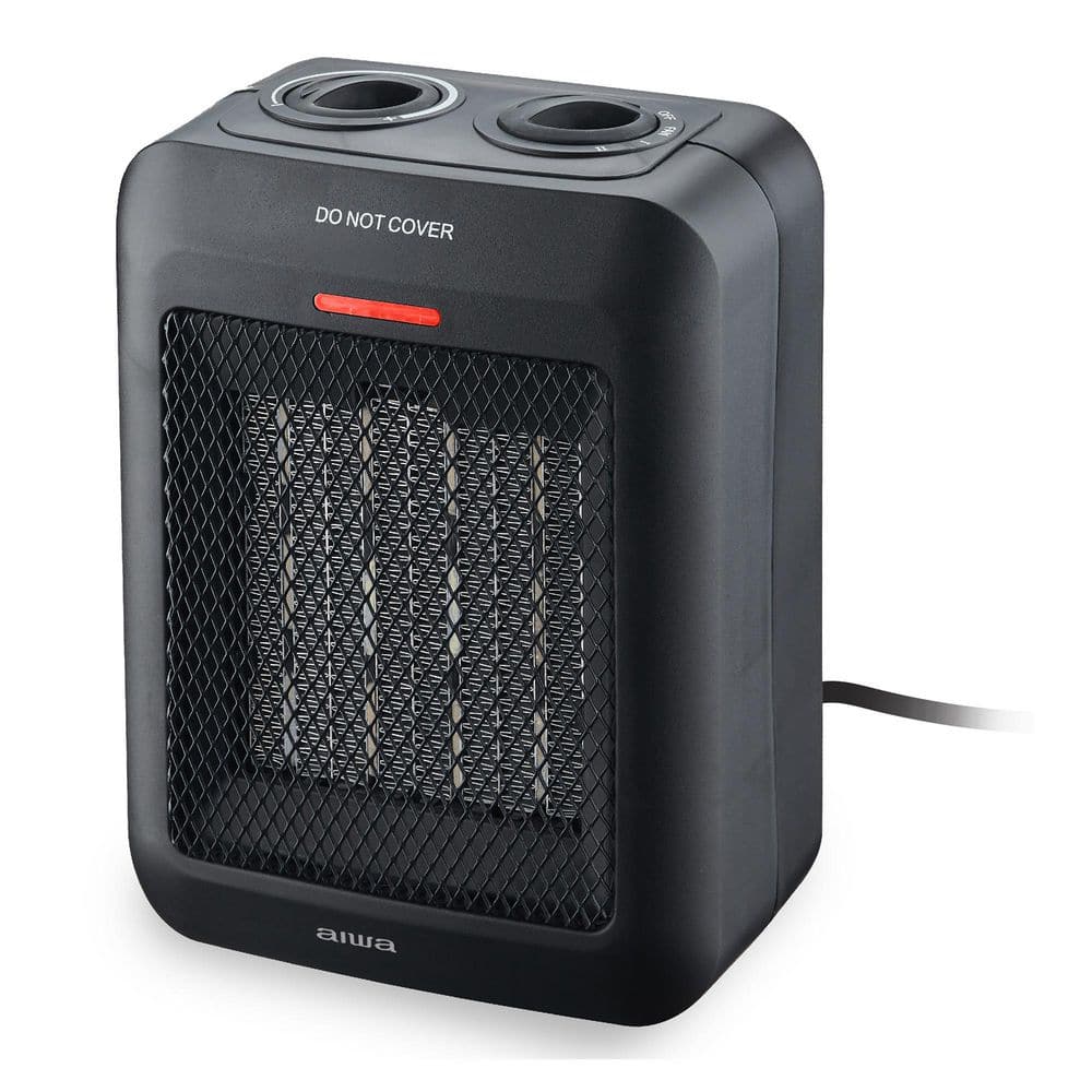 9.44 in. Electric Small Ceramic Convection Room Heater, Overheat Protection