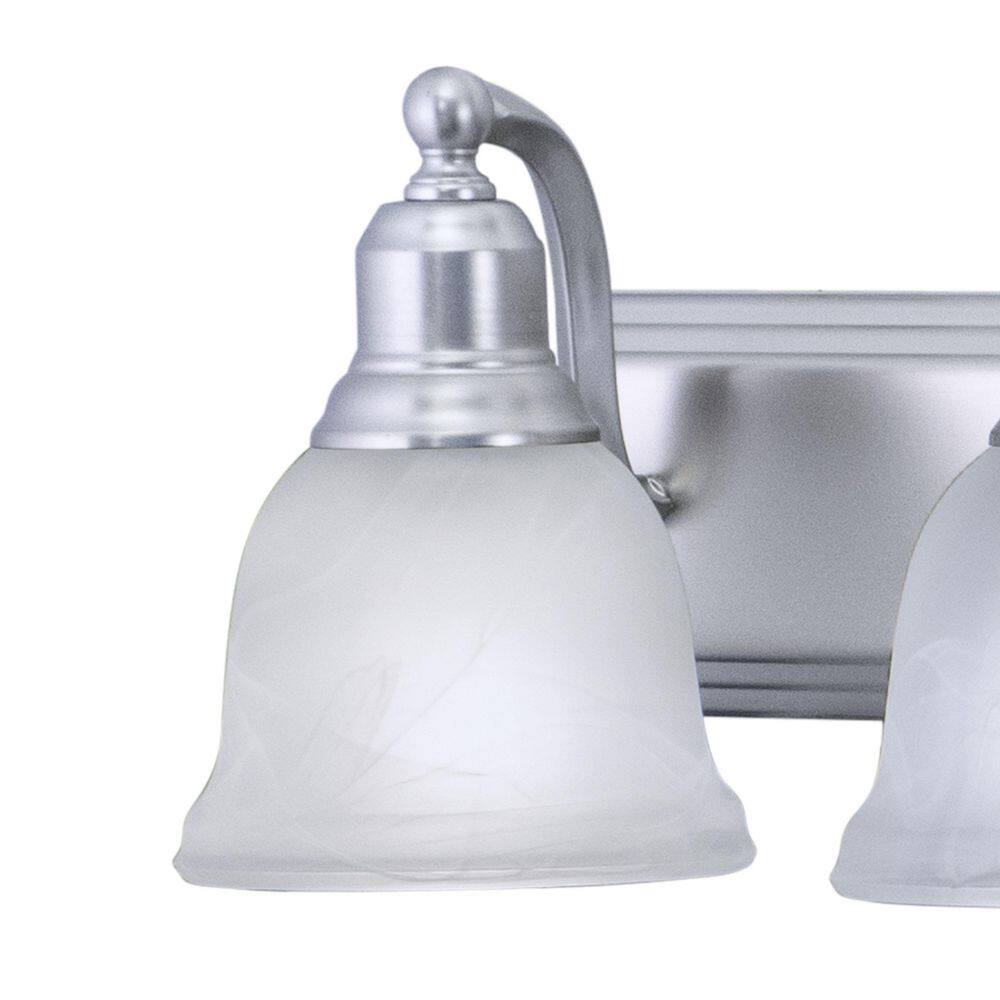 Brushed Nickel 6-Light Vanity with Alabaster Glass Shades