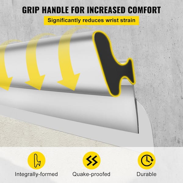 VEVOR Drywall Skimming Blade 24 In. Smoothing Knife European Stainless Steel Construction Knife Aluminum Blade Profile
