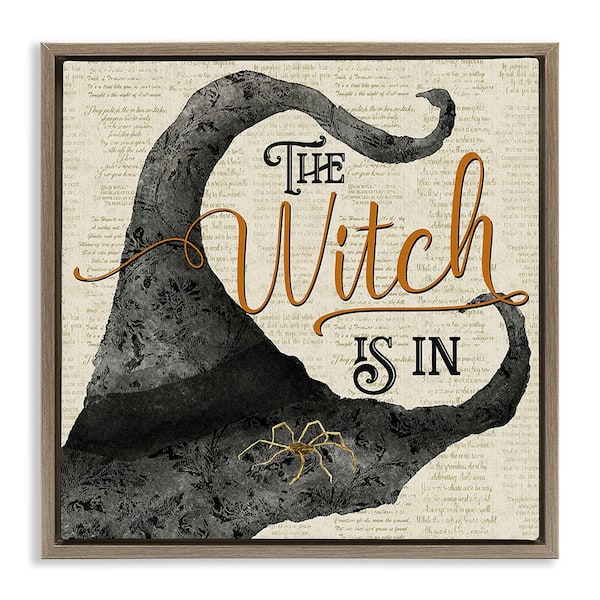 Stupell Industries Vintage Witch Hat Phrase by Deane Beesley 1-Piece Floater Frame Graphic Print Typography Art Print 18 in. x 18 in.