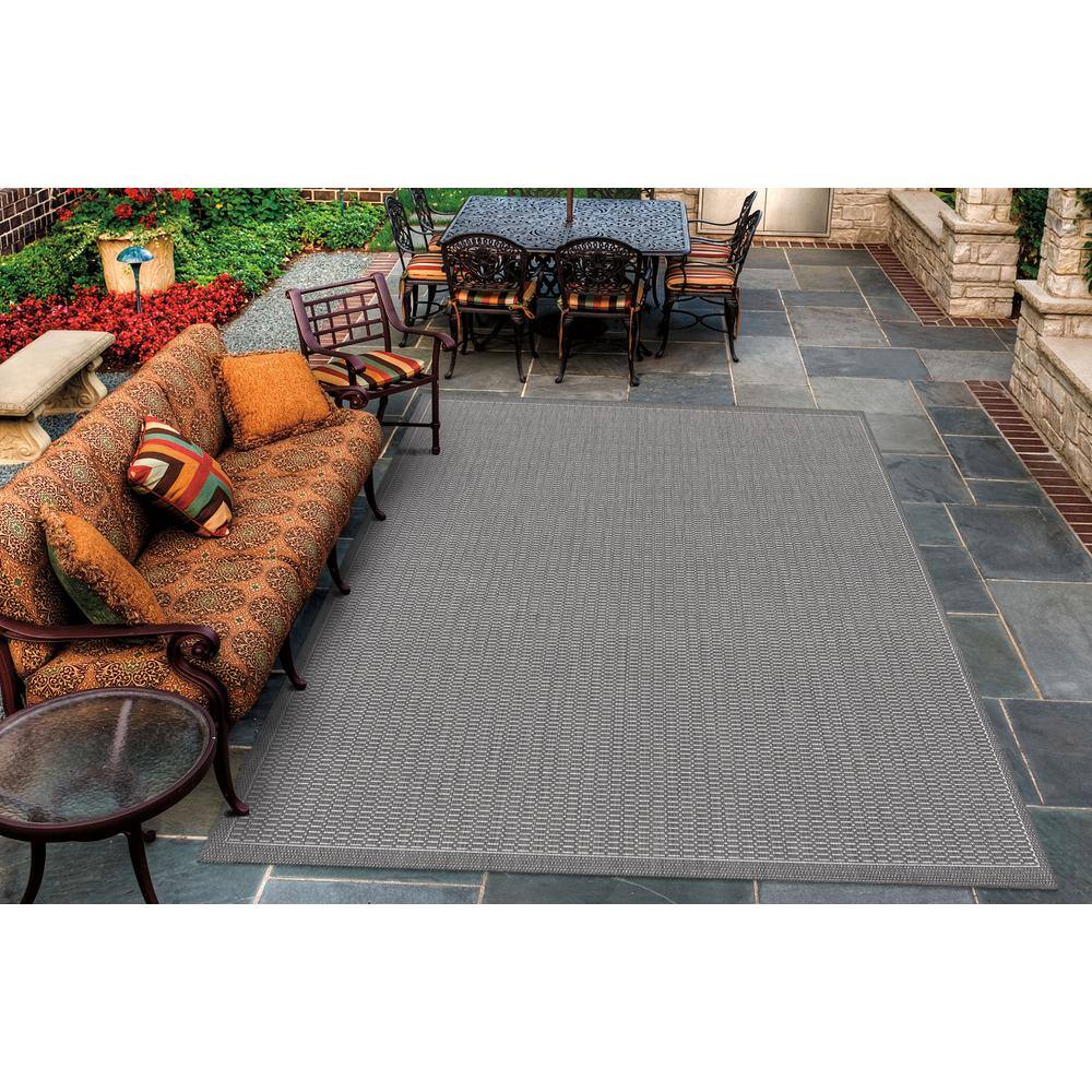 Couristan 5'3" x 7'6" Gray Rectangular Stain-Resistant Rug