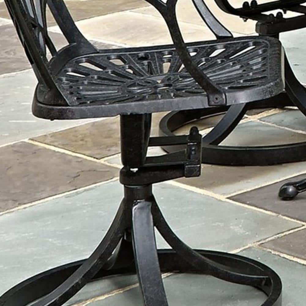 Charleston Swivel Rocking Chair in Charcoal Cast Aluminum