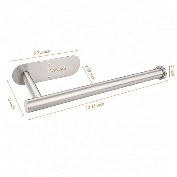 Wall Mount Kitchen Paper Towel Holder Rolls Bulk-Self-Adhesive Under Cabinet in Brushed Nickel