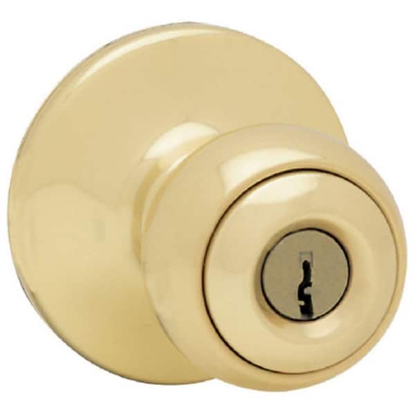 Kwikset Polo Polished Brass Keyed Entry Door Knob