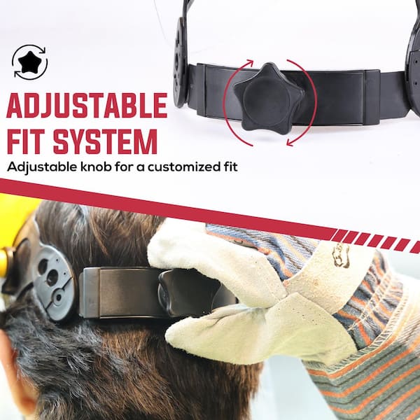 BISON LIFE 3-Pack, Yellow/Clear, Reusable Face Shield with Ratchet