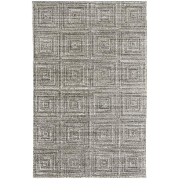 2 ft. x 8 ft. Gray Striped Area Rug
