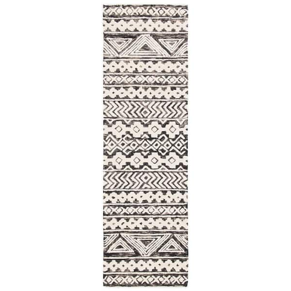 SAFAVIEH Abstract Ivory/Gray 2 ft. x 10 ft. Aztec Chevron Runner Rug