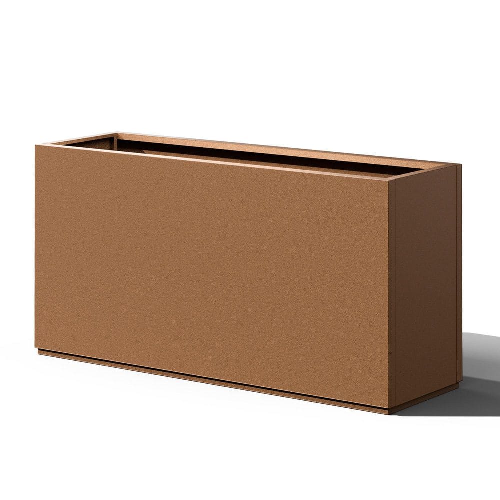 Tall Metal Planter Box-Brown Rectangle Outdoor Plant Pot (32 in. L x 10 in. W x 16 in. H) price history on PriceWatchPro