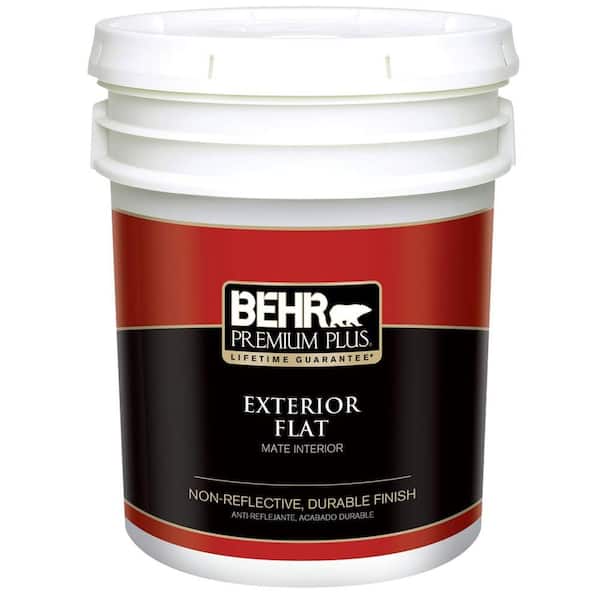 BEHR PREMIUM PLUS 5 gal. Deep Base Flat Exterior Paint and Primer in One
