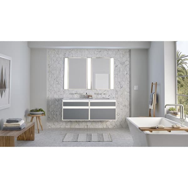 Robern Profiles 3.5 in. x 30 in. Polished Nickel Light, 4000K LED Flush Mount