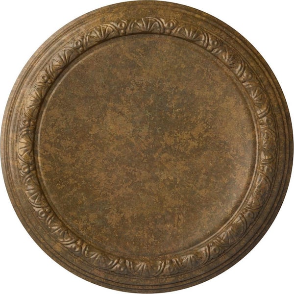 Ekena Millwork 19-1/2 in. x 1-3/4 in. Carlsbad Urethane Ceiling Medallion (Fits Canopies upto 14-1/4 in.) Hand-Painted Rubbed Bronze