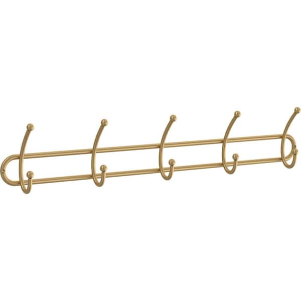 Home Decorators Collection 27 in. Satin Gold Wire Coat and Hat Hook Rack with 35 lb. Load Capacity