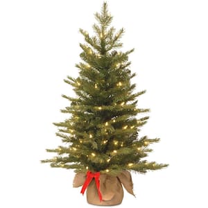 3 ft. Nordic Spruce Artificial Christmas Tree with Battery Operated Warm White LED Lights