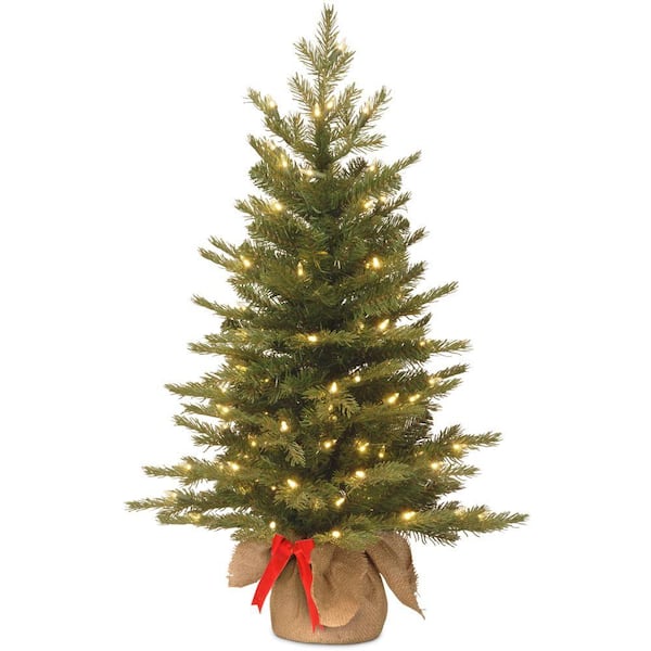 National Tree Company 3 ft. Nordic Spruce Artificial Christmas Tree with Battery Operated Warm White LED Lights