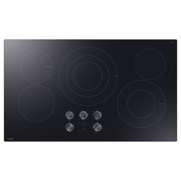 36" in. 5 Elements Glass Electric Cooktop in Black with Wi-Fi & Illuminated Knobs