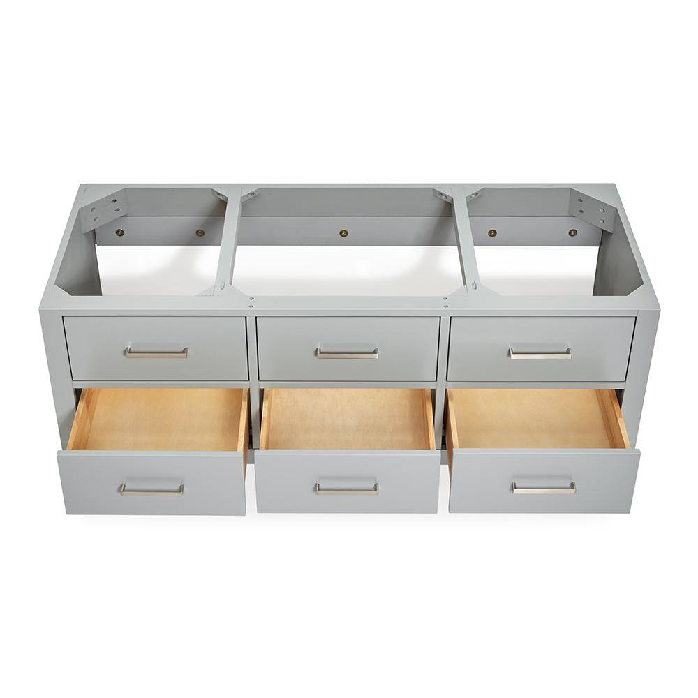 54" Gray Solid Hardwood Wall-Mounted Single Vanity Base