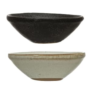 30 fl. oz. Multi-Colored Stoneware Bowls With Reactive Glaze (Set of 12)