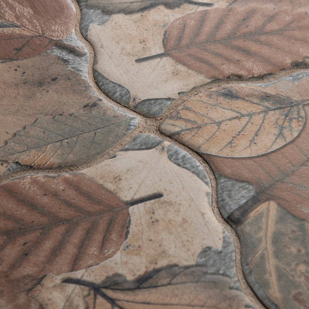 Autumn Leaf Patterned 18x18 Matte Porcelain Tile