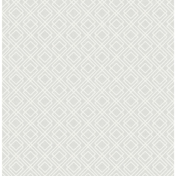 Chesapeake 8 in. x 10 in. Napa Light Grey Geometric Wallpaper Sample