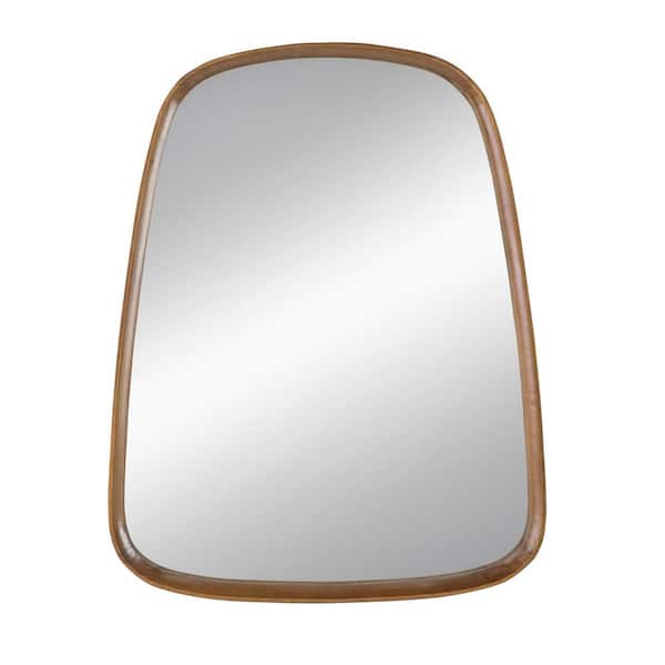 Anky 27 in. W x 37.4 in. H Wood Framed Brown Wall Mounted Decorative Mirror
