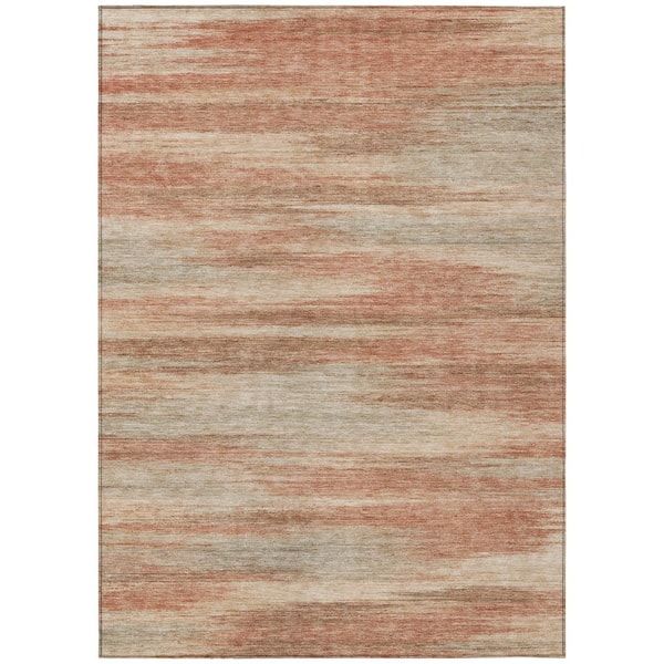 Chantille Machine Washable Indoor/Outdoor Abstract ACN3088 Terracotta 10 ft. x 14 ft. Area Rug