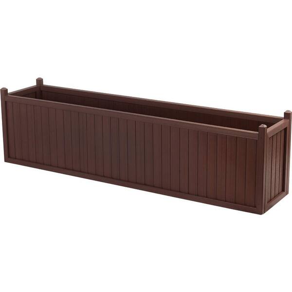 Unbranded 69 in. x 16 in. Smoke All Weather Composite Planter