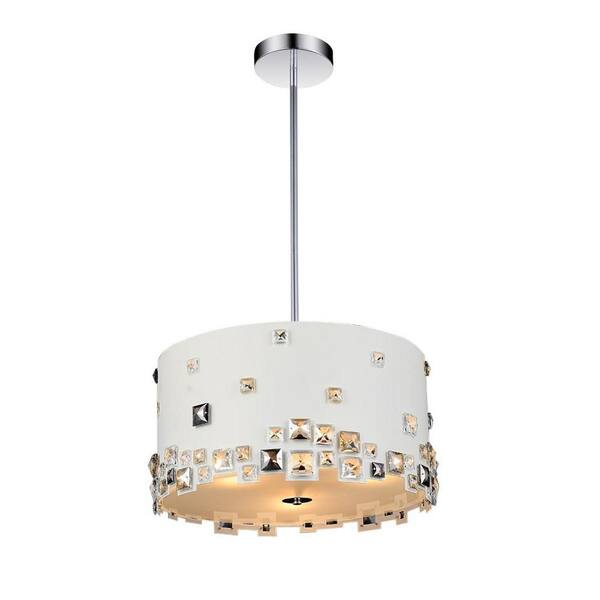 CWI Lighting Shadow 6-Light White Chandelier