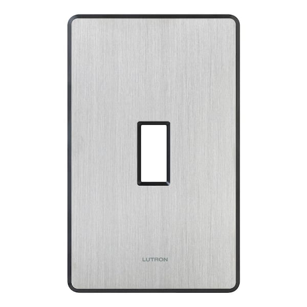 Lutron Fassada 1 Gang Toggle Switch Cover Plate for Dimmers and Switches, Stainless Steel (FW-1-SS)