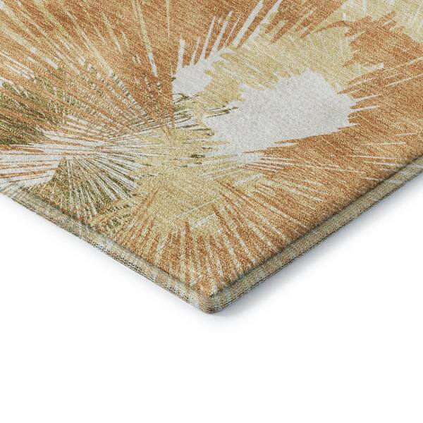 Mayfield Premium Machine Washable Abstract AMF2132 Coral 2 ft. x 7 ft. Runner Rug