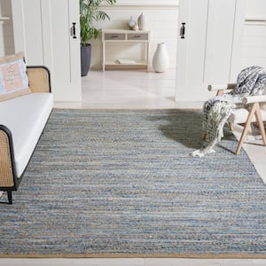 Cape Cod Natural/Blue 10 ft. x 14 ft. Gradient Striped Area Rug
