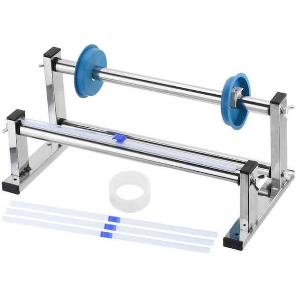 N/A 2.77 lb. 17.28 x 7.4 x 1.89 in. Stainless Steel Stretch Wrap Dispenser Tabletop Film Packing Machine with Slide Cutters