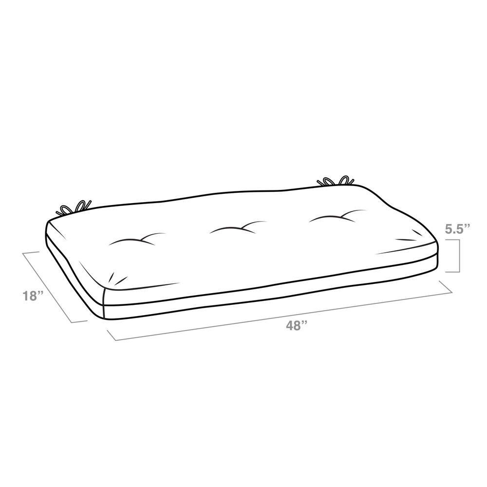 Tan Leala Outdoor Plush Tufted Bench Cushion, 48 x 18