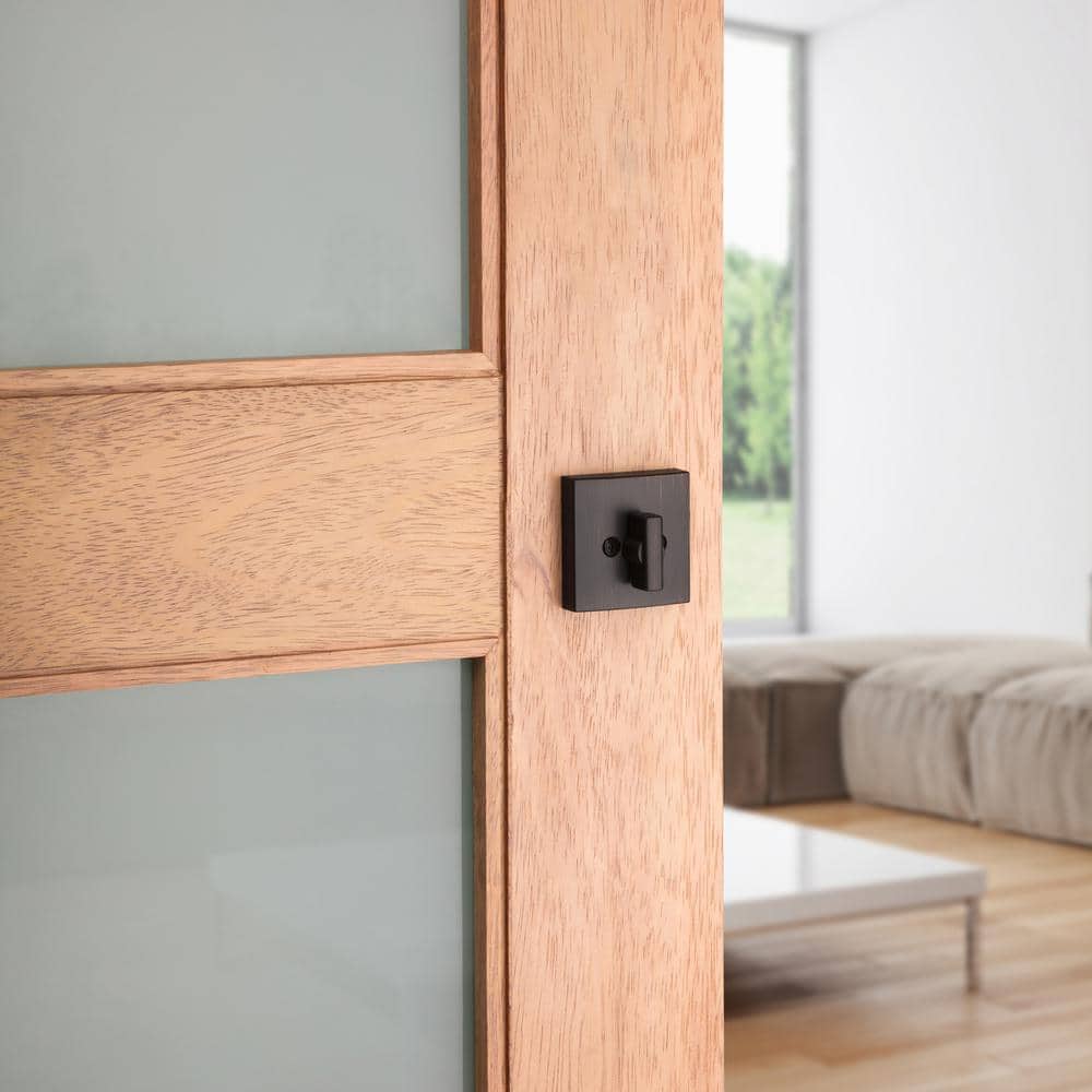 Venetian Bronze Square Single Cylinder Deadbolt with SmartKey Security