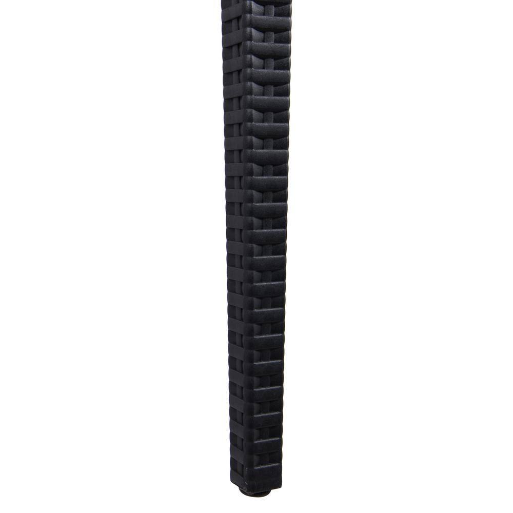 Black Polypropylene Weave Design Armless Dining Chairs, Set of 4
