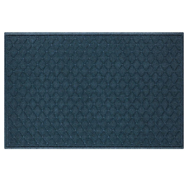 WaterHog Argyle Navy 45 in. x 70 in. Recycled Polyester/Rubber Indoor Outdoor Estate Mat