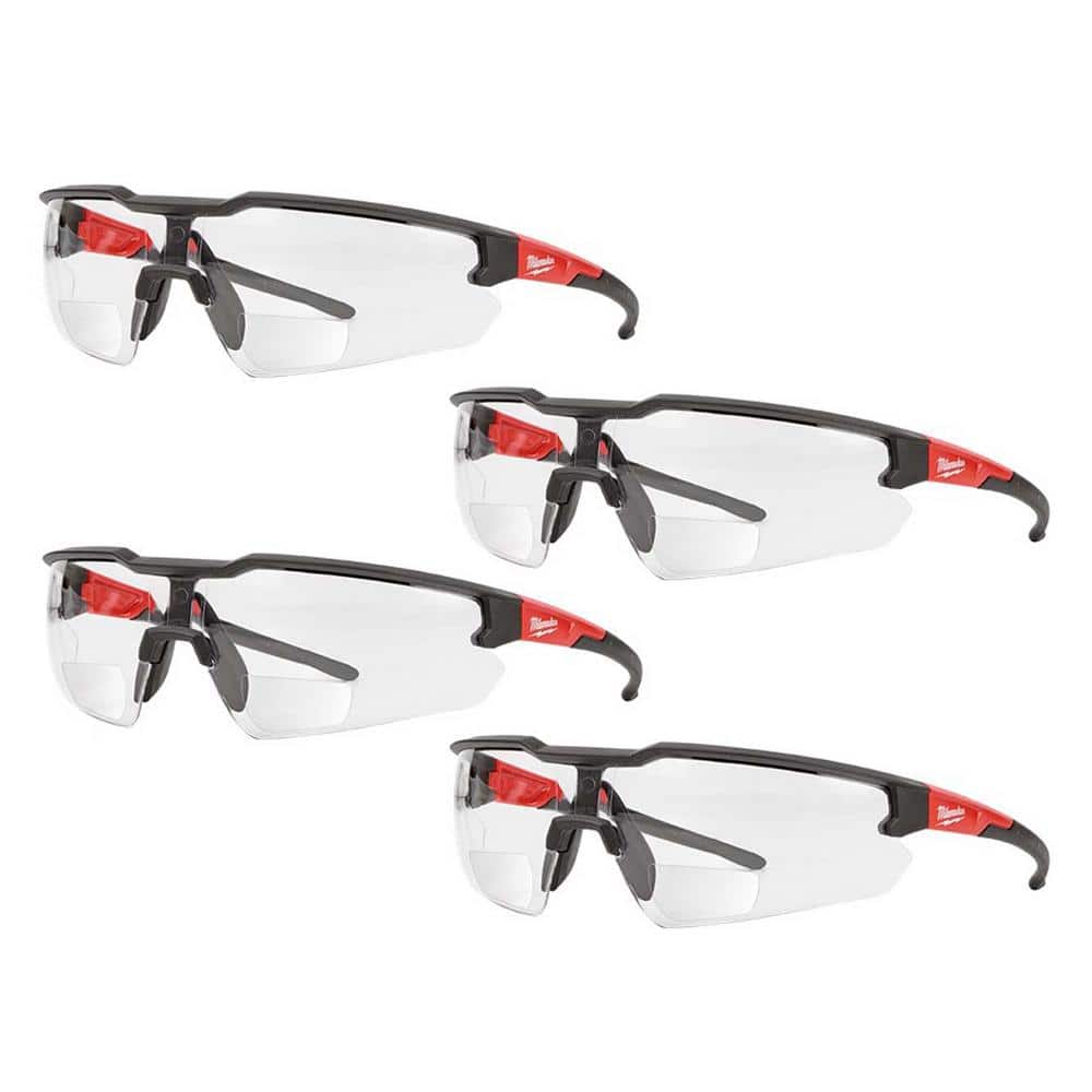 Clear +3.00 Bifocal Safety Glasses Magnified Anti-Scratch Lenses (4-Pack) price history on PriceWatchPro