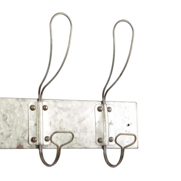 11 in. x 30 in. Grey Metal Vintage Wall Hook