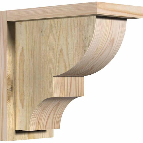 Ekena Millwork 6 in. x 12 in. x 12 in. Douglas Fir Ridgewood Rough Sawn Corbel with Backplate