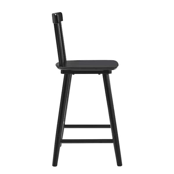 INSPIRE Q Antique Black Slat Back Wood Counter Height Chair (Set