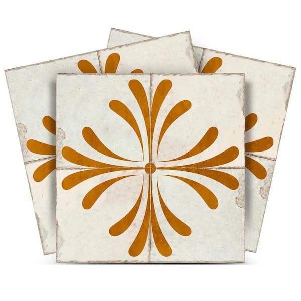 Oldlace, Cornsilk, Beige and Dark Goldenrod R104 6 in. x 6 in. Vinyl Peel and Stick Tile (24-Pack)